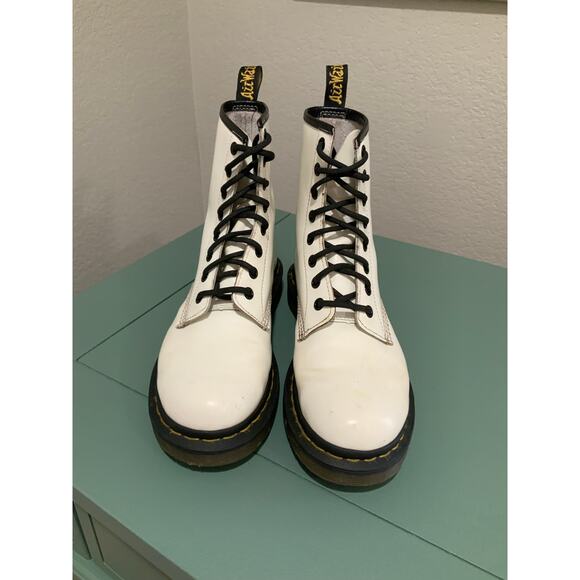 Dr. Martens combat Women's White and Black Boots - Picture 3 of 7
